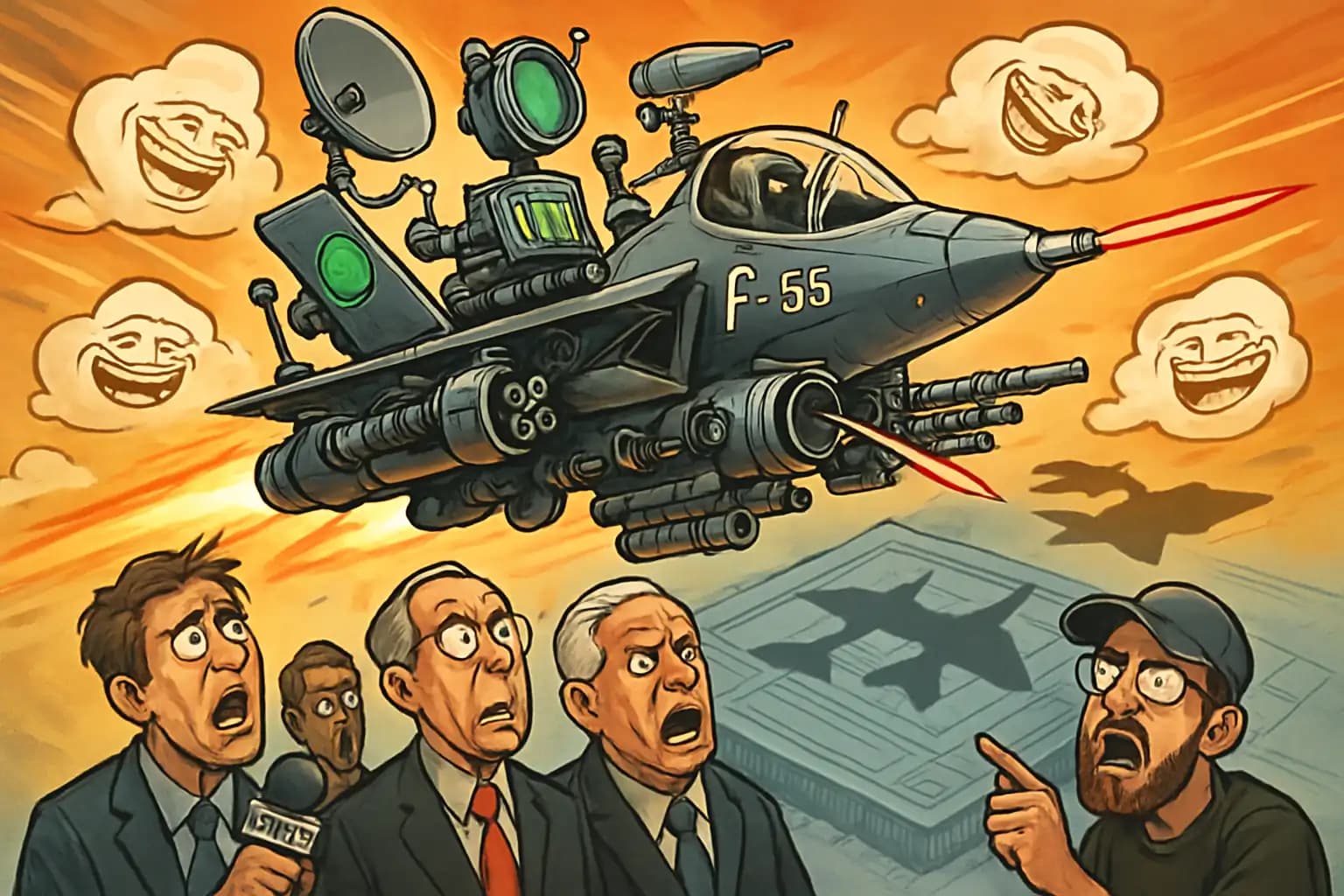 The F-55 Fighter Jet: Internet Meme, Political Mirage, or Hidden Prototype?
